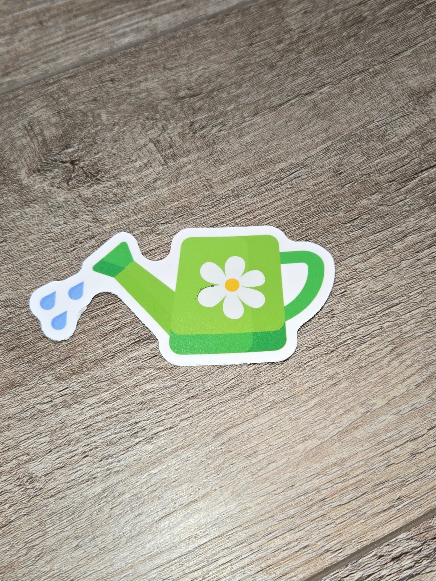 Daisy Watering Can Sticker