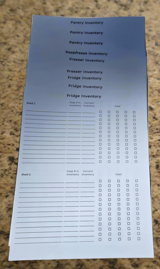 Fridge, Freezer and Pantry Inventory