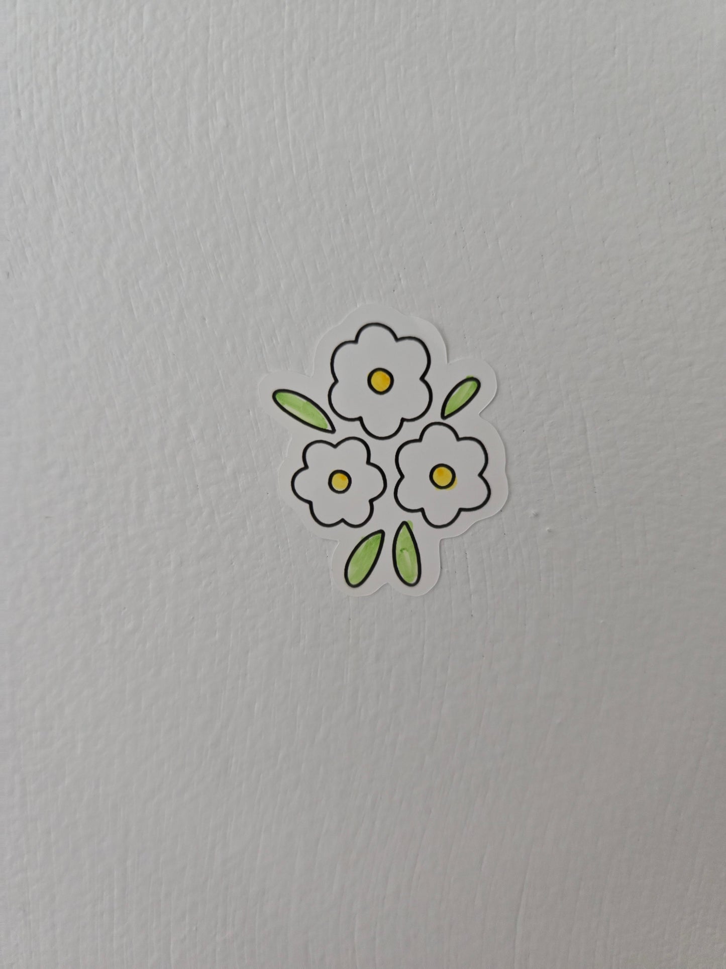 Carole’s Daisies Color‑In Sticker Sheet – 8 Glossy Waterproof Stickers (Use Permanent Markers)