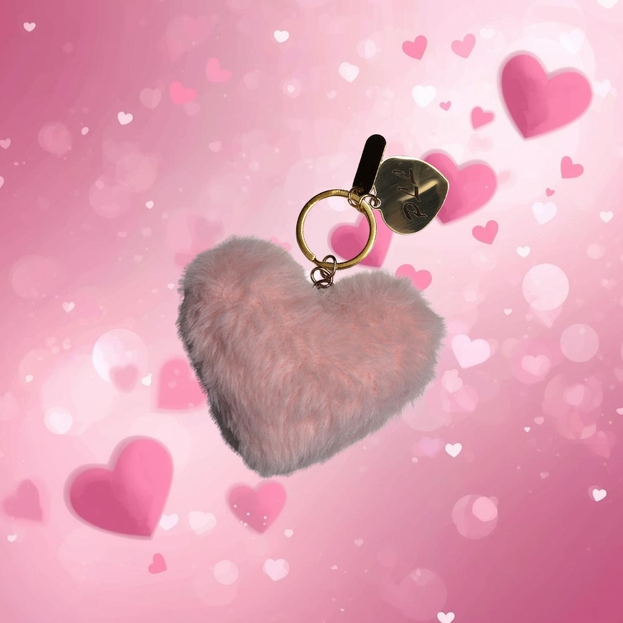 Fluffy Heart Keychain