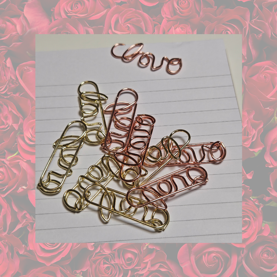 Heart and Love paperclips/bookmarks