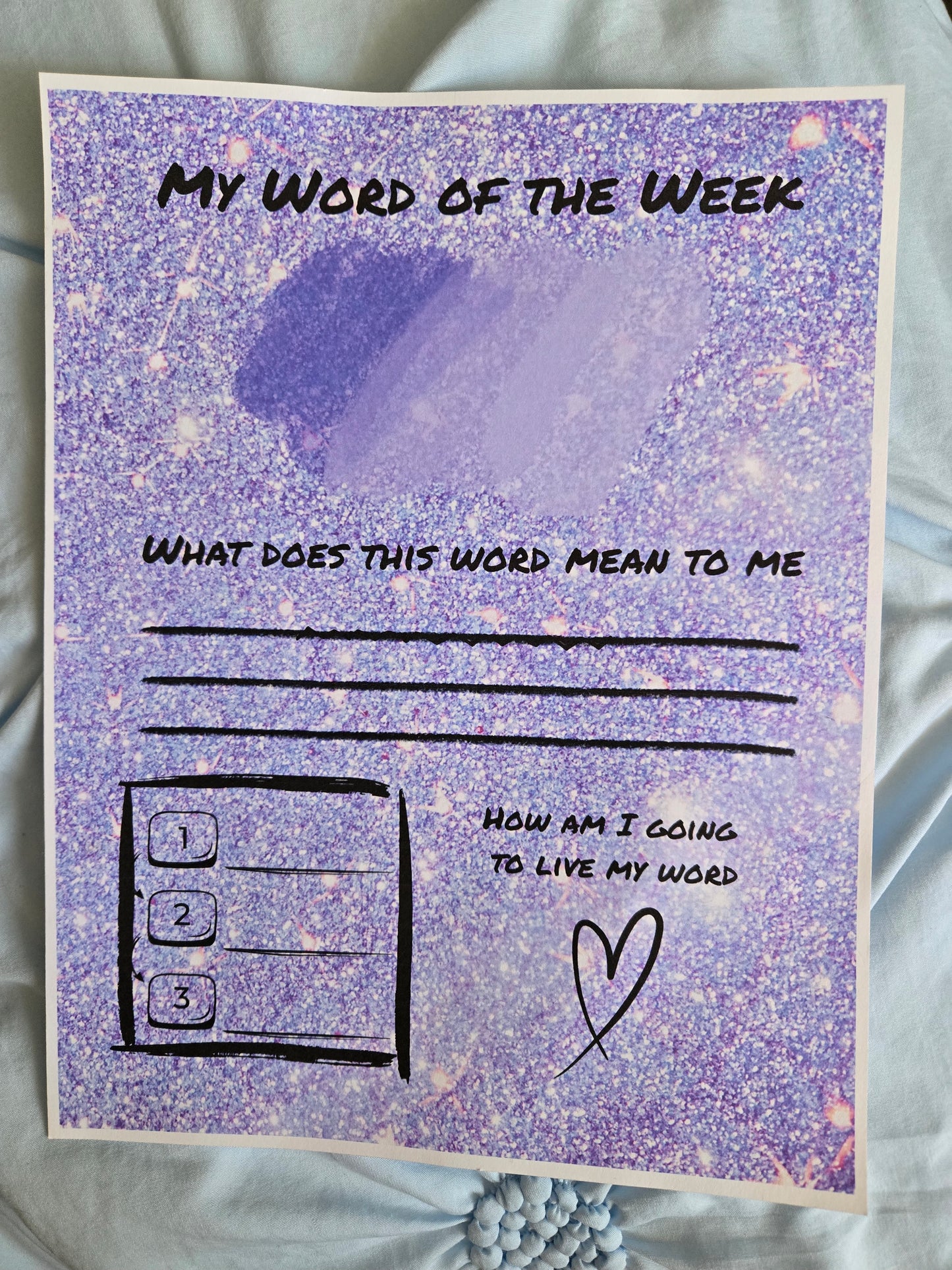 Word of the Year • Month • Week Reflection Sheets – Printed on 65 lb Cardstock