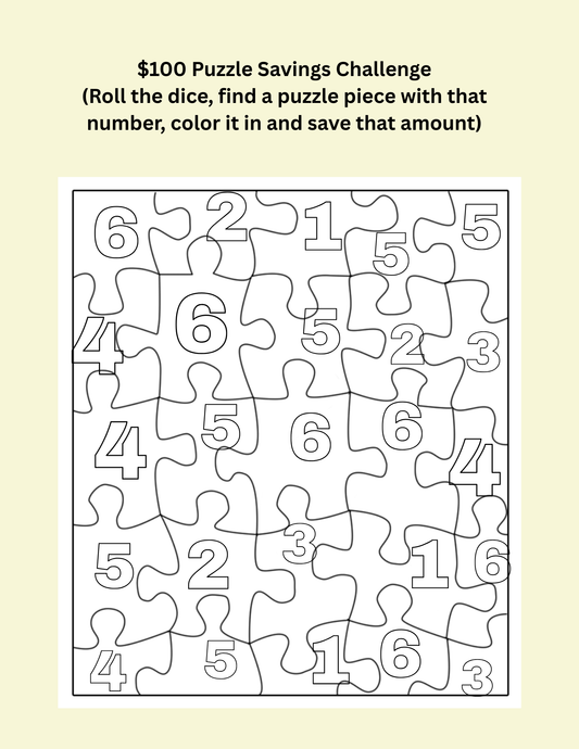 $100 Jigsaw Savings Challenge