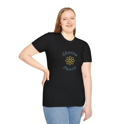 Choose Peace Daisy T-Shirt | Minimal Floral Peace Tee