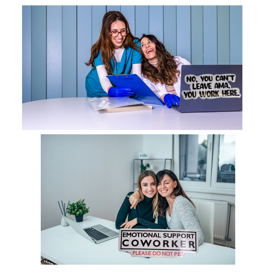 Workplace Humor Sticker Duo