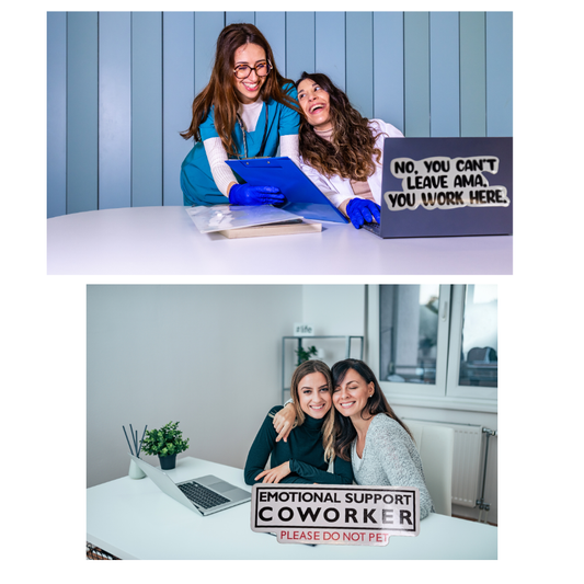 Workplace Humor Sticker Duo