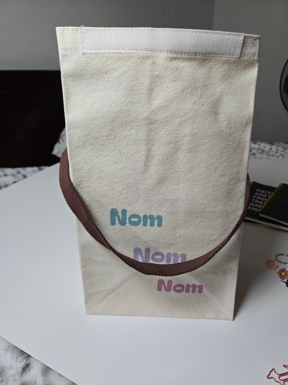 Cute Lunch or Snack Tote - Nom Nom Nom