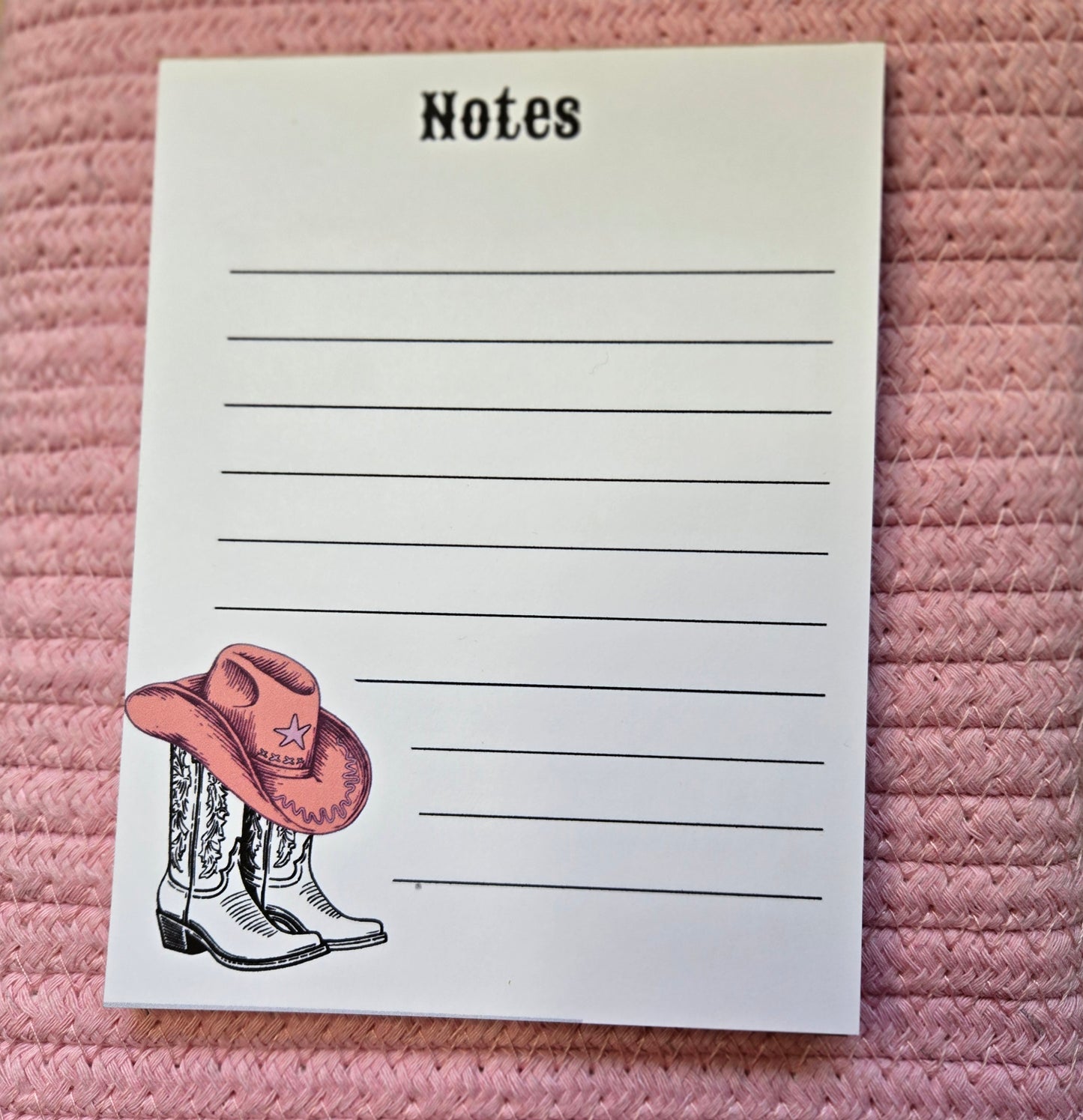 Cowgirl Hat and Boots Notepad