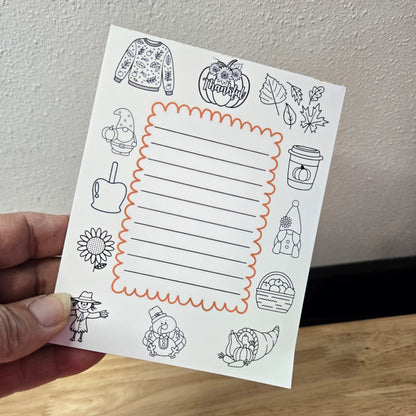 Autumn Color-In Notepad