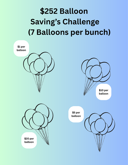 Balloon Savings Challenge – Save $252 the Colorful Way