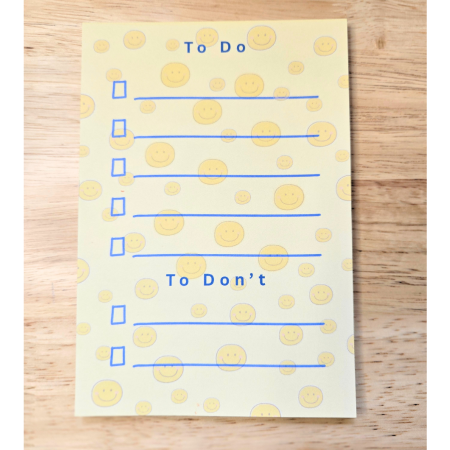 To Do Smiley Face Notepad