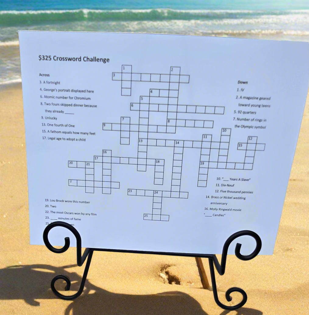 $325 Crossword Puzzle Savings Challenge