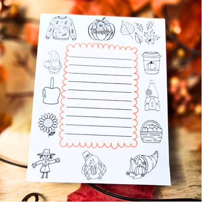 Autumn Color-In Notepad