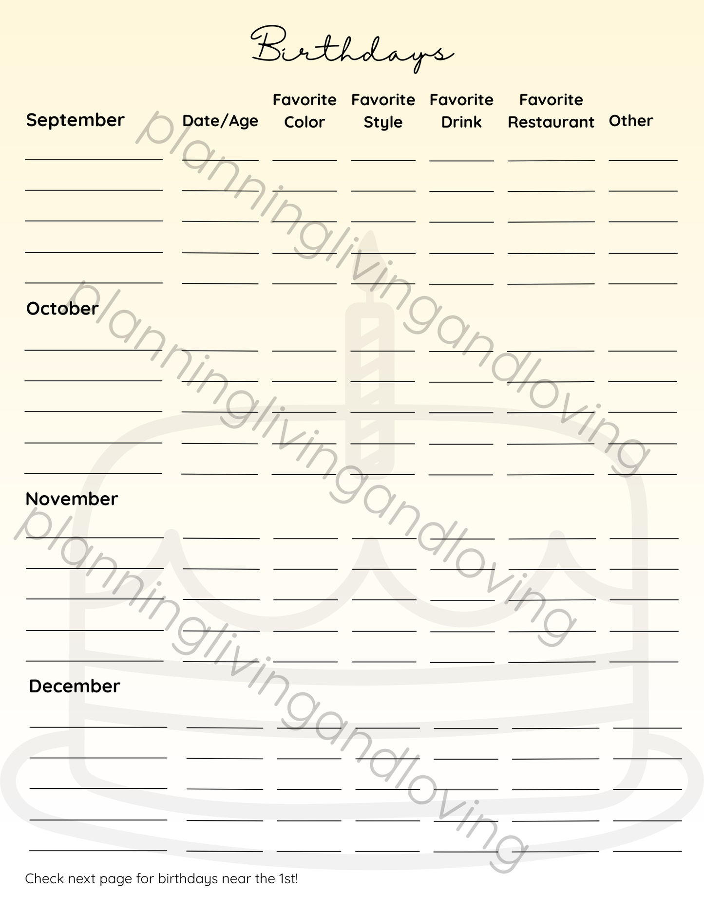 Birthday Tracker Sheet – Keep Every Celebration on Your Radar