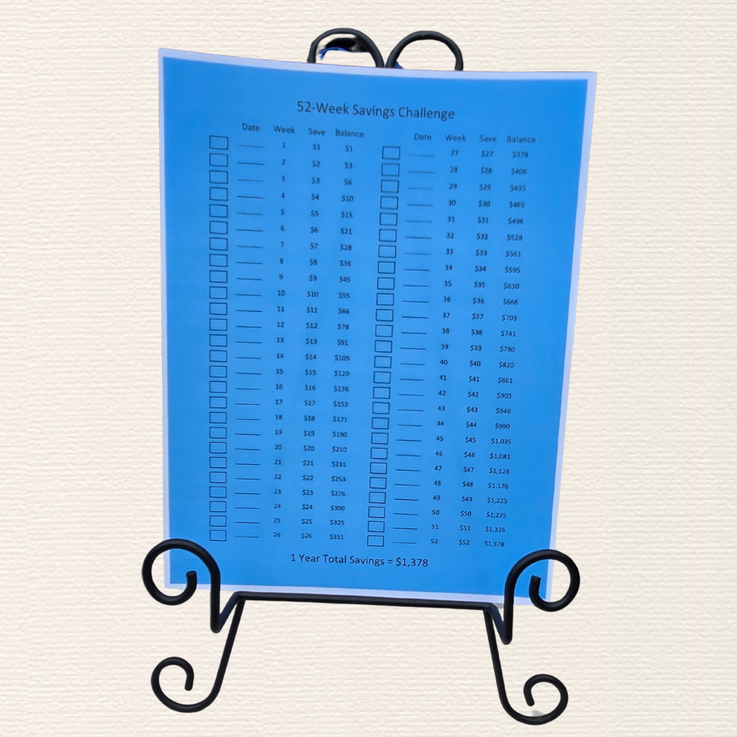 52-Week Savings Challenge
