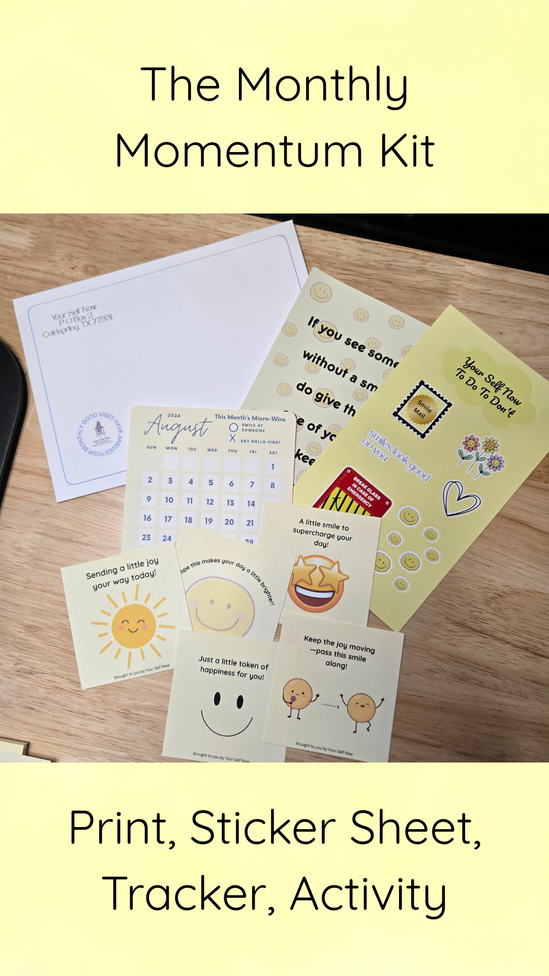 Monthly Snail Mail – Confidence Building Bundle with Stationery & Motivational Stickers