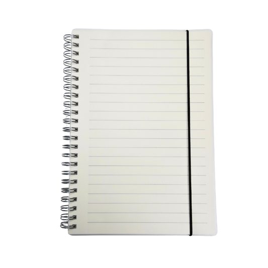 A5 Lined Notebook with Plastic Cover & Wrap‑Around Closure Cord