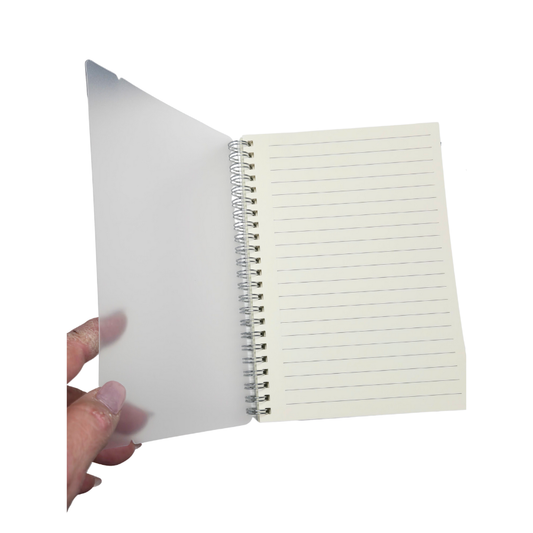 A5 Lined Notebook with Plastic Cover & Wrap‑Around Closure Cord