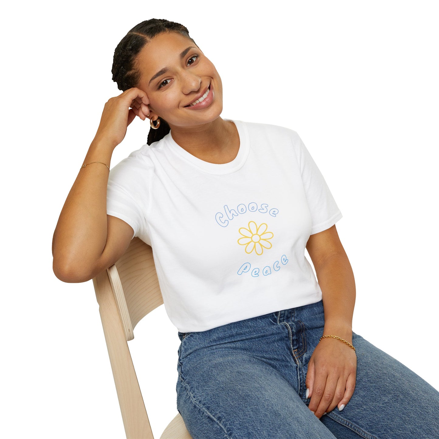 Choose Peace Daisy T-Shirt | Minimal Floral Peace Tee