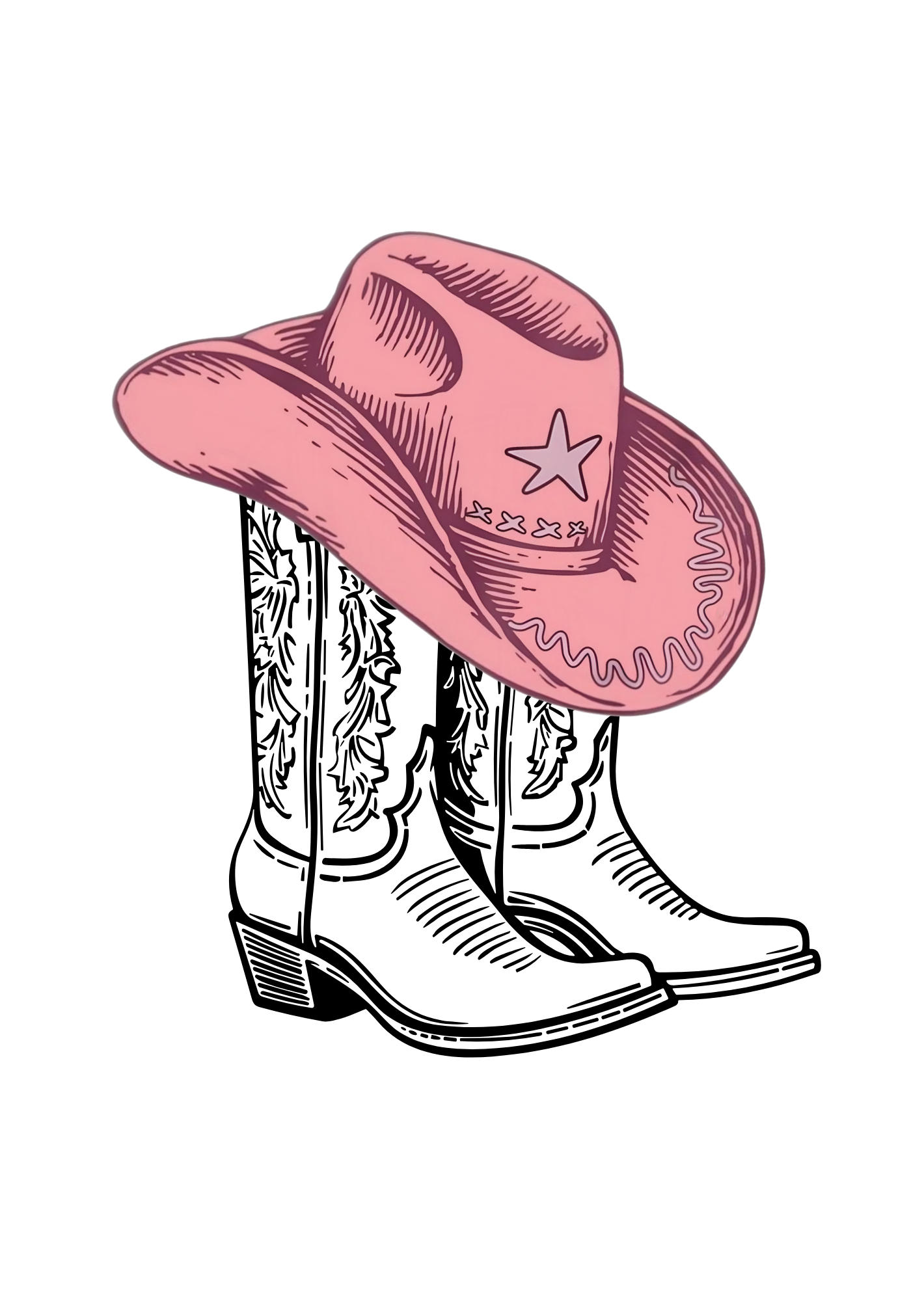 Cowgirl Boots and Hat E-Reader Insert