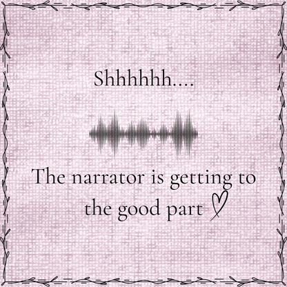 Shhhh, The narrator is getting to the Good Part E-Reader Sign