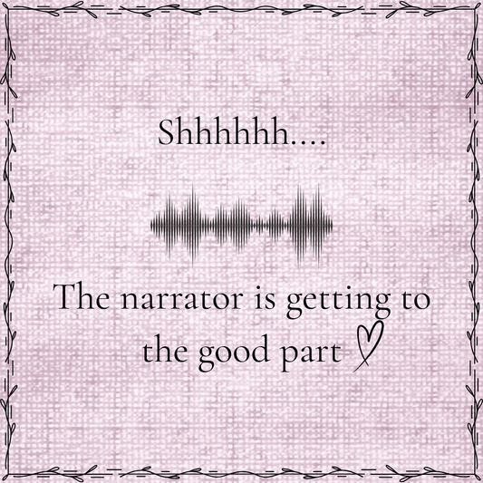 Shhhh, The narrator is getting to the Good Part E-Reader Sign
