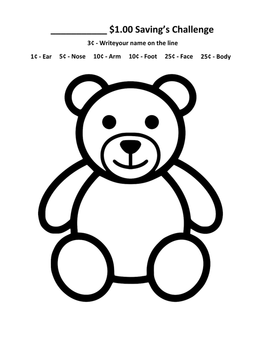 Teddy Bear $1 Savings Challenge