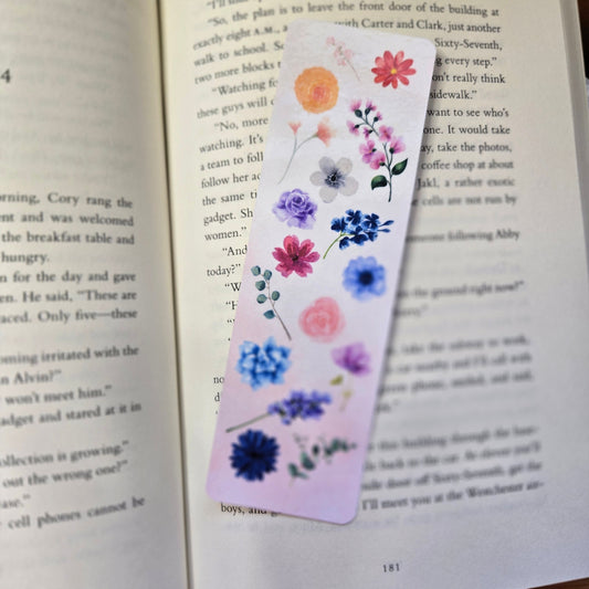Beautiful Watercolor Flowers Bookmark
