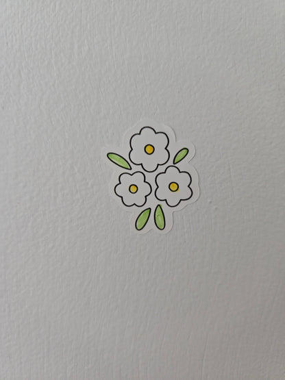 Carole’s Daisies Color‑In Sticker Sheet – 8 Glossy Waterproof Stickers (Use Permanent Markers)