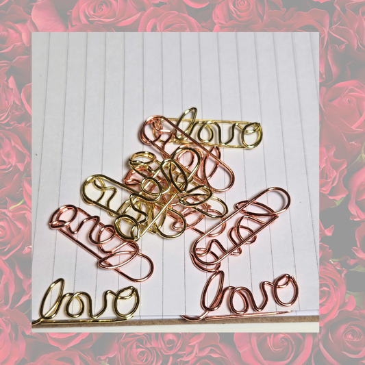 Heart and Love paperclips/bookmarks
